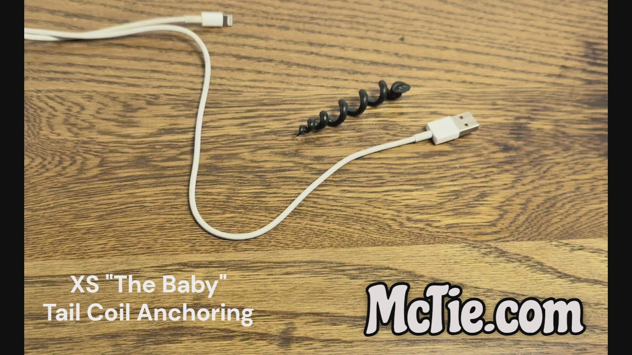 Extra Small KurlyTie - "The Baby" - white - tail coil anchoring