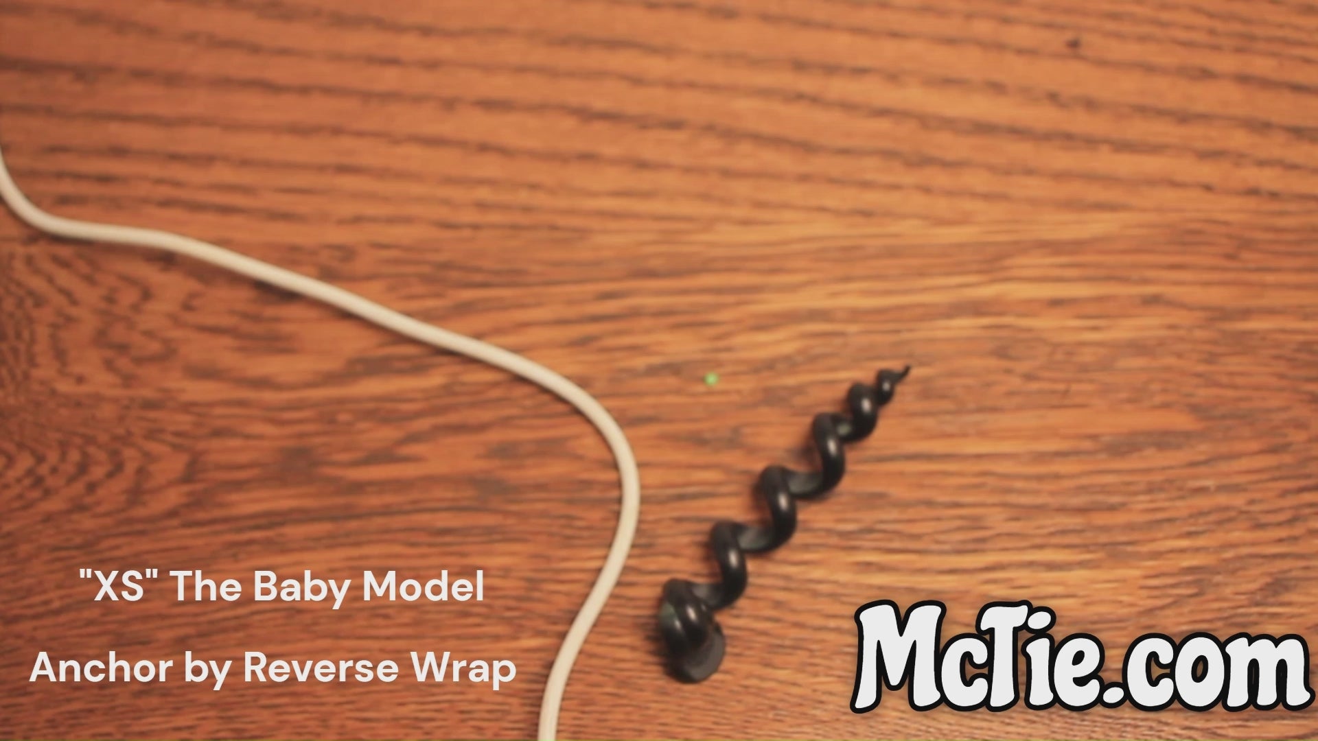 Extra Small KurlyTie - "The Baby" - black - anchor by reverse wrap